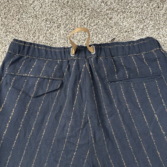 White Sand Waist Belt Trunk Pants Dark Blue Striped Men’s Size 50 Made In Italy - Picture 12 of 12